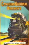 A vintage original travel poster for the Canadian National Railways by C. Norwich. Waters & Sons,