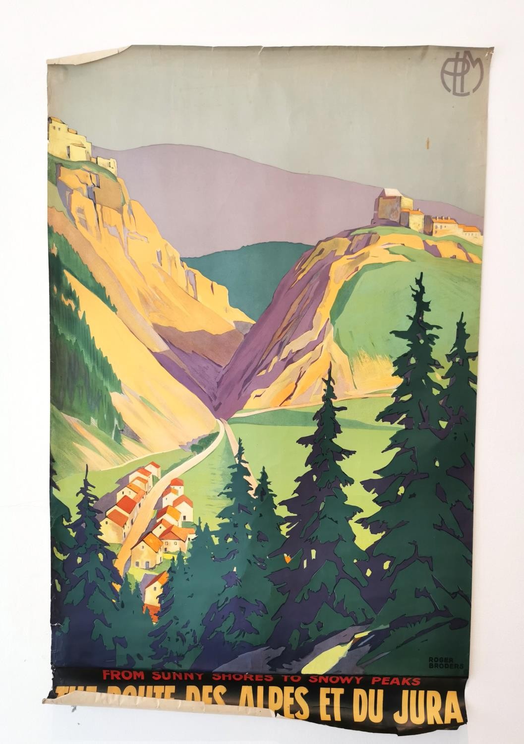 Roger Broders (1883-1953), early 20th century travel alpine poster titled 'From Sunny Shores to - Image 2 of 8