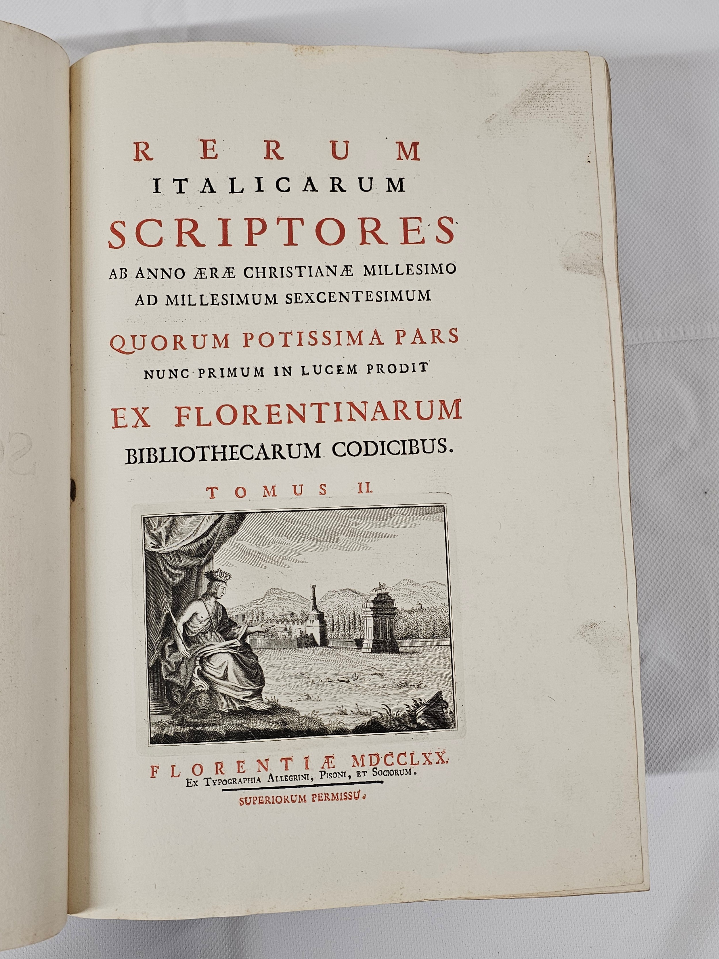 Rerum Italicarum Scriptores ab anno aerae Christianae Millesimo. Volume I and II. Published Florence - Image 5 of 8