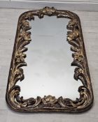Pier mirror, contemporary in distressed Art Nouveau style frame. H.135 W.65cm.