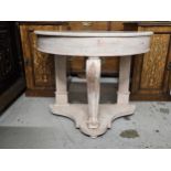 Washstand, Victorian, later painted with marble top. H.71 W.91 D.46cm. (Back panel missing as seen).