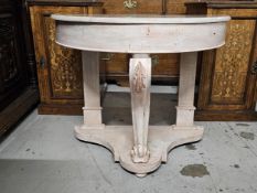 Washstand, Victorian, later painted with marble top. H.71 W.91 D.46cm. (Back panel missing as seen).