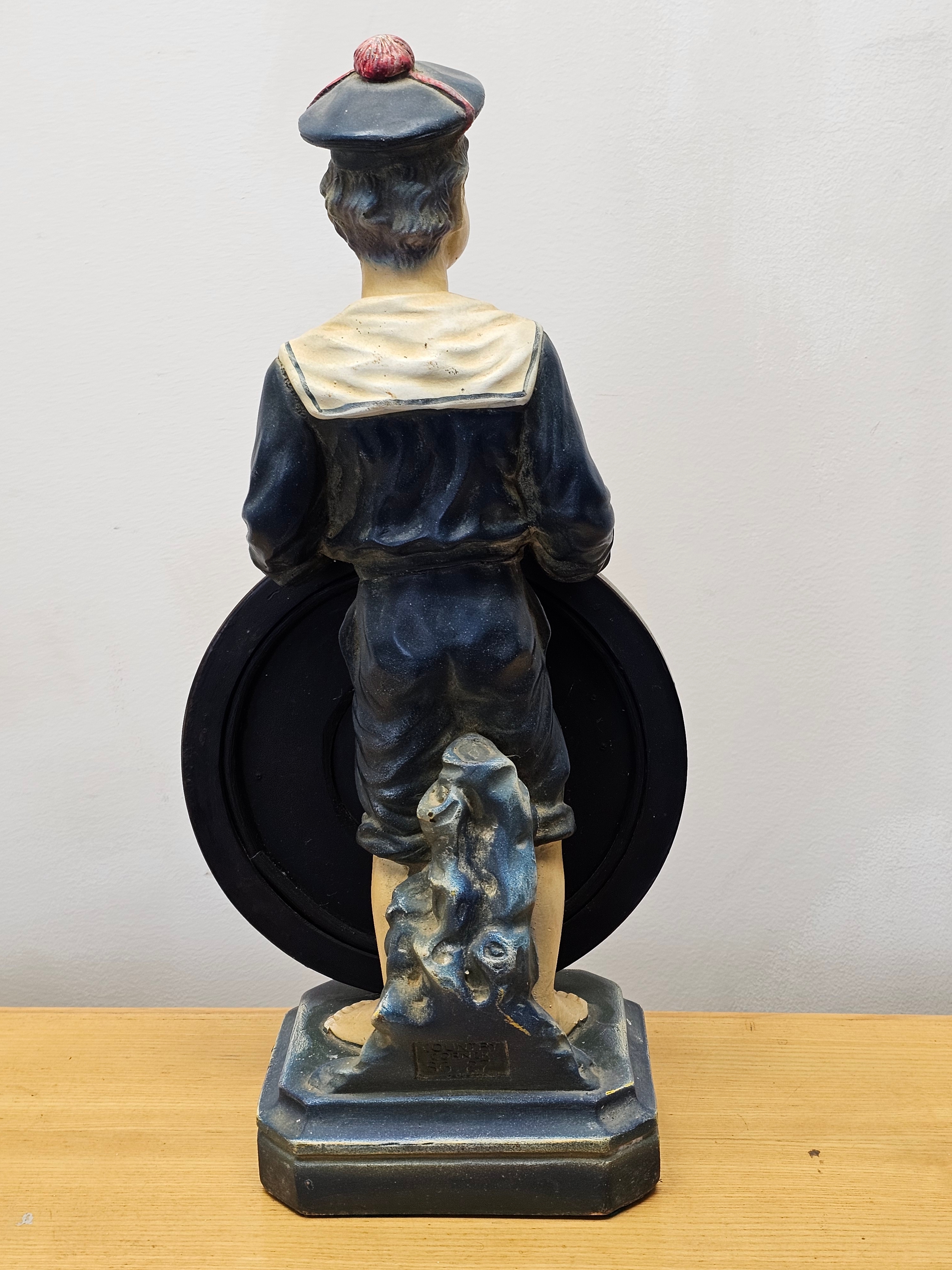 A contemporary moulded clockman type figure. H.46cm. - Image 5 of 5