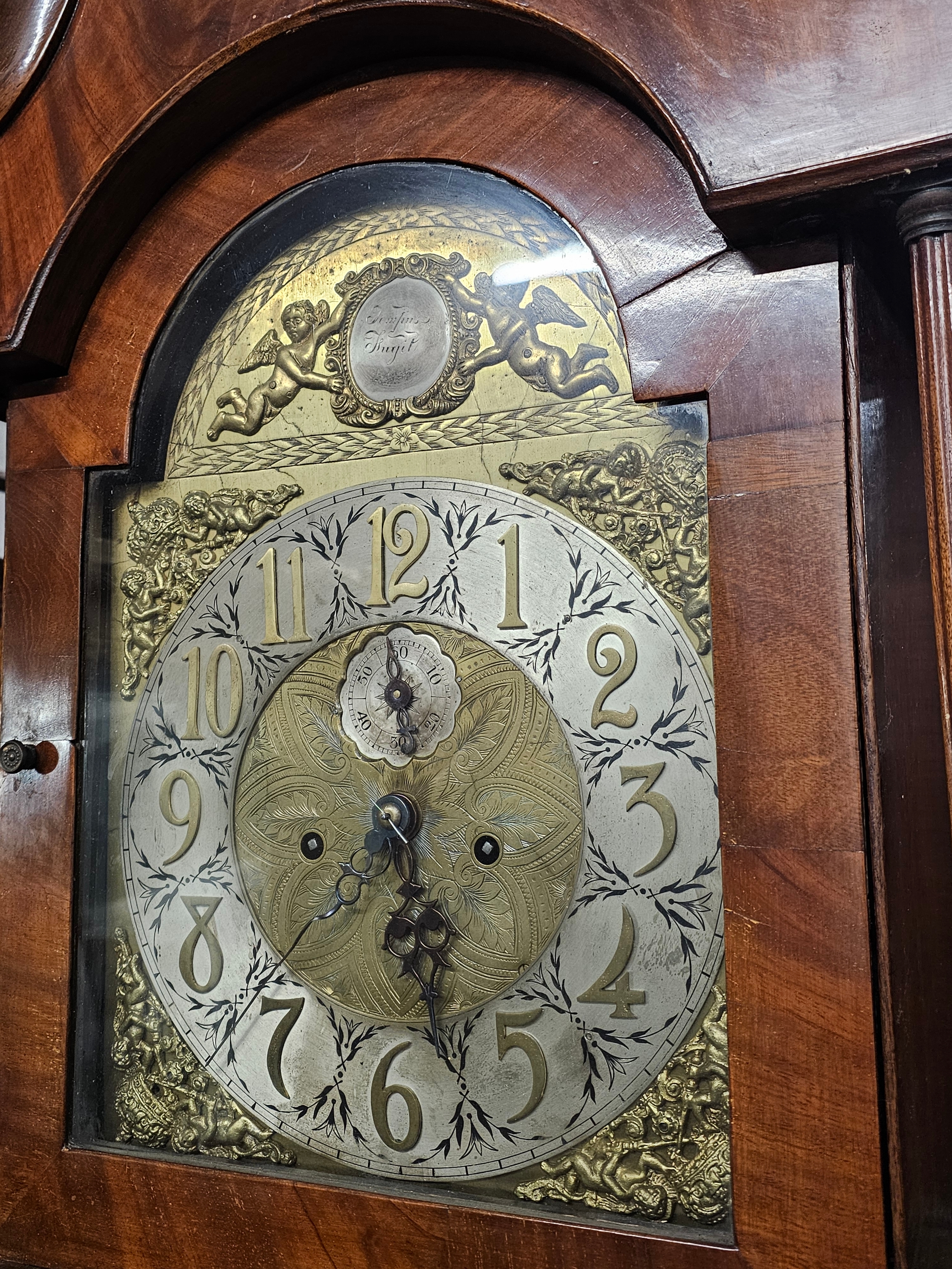 Longcase clock, 19th century mahogany and oak cased with satinwood inlay, etched brass and steel - Image 2 of 6