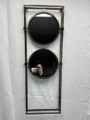 A contemporary metal framed swing mirror. H.90 W.31 D.5.5cm.
