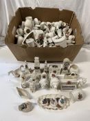 An extensive collection of Goss and crested china. Over 100 items.