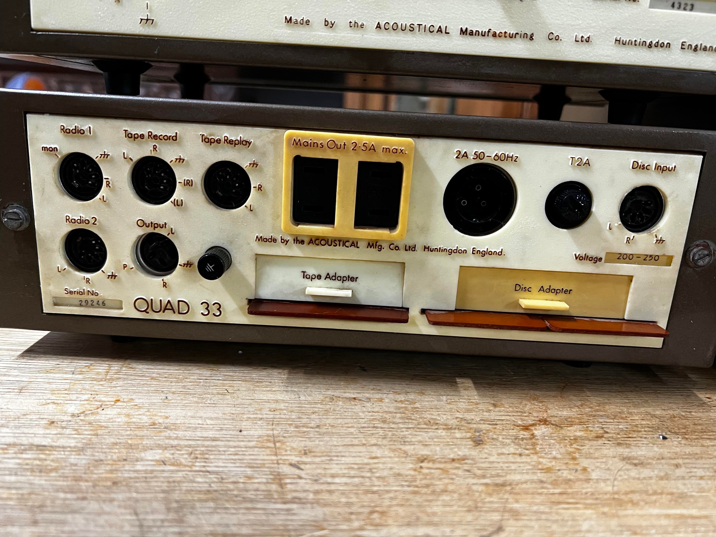 1970s Quad music system plus some cables. Quad 303 serial 27022. 33 serial 29246. FM3 serial 4323. A - Image 9 of 16
