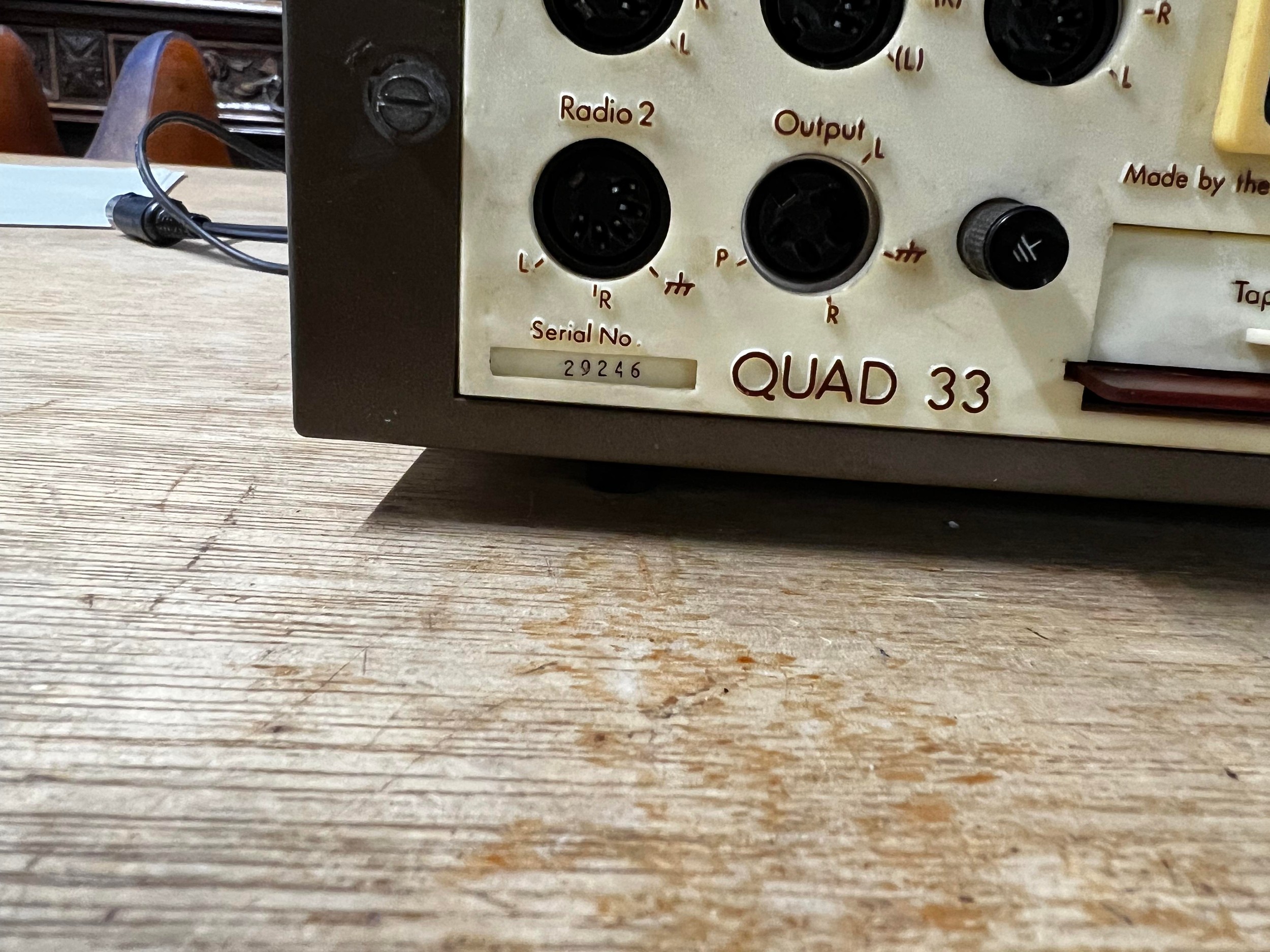 1970s Quad music system plus some cables. Quad 303 serial 27022. 33 serial 29246. FM3 serial 4323. A - Image 11 of 16