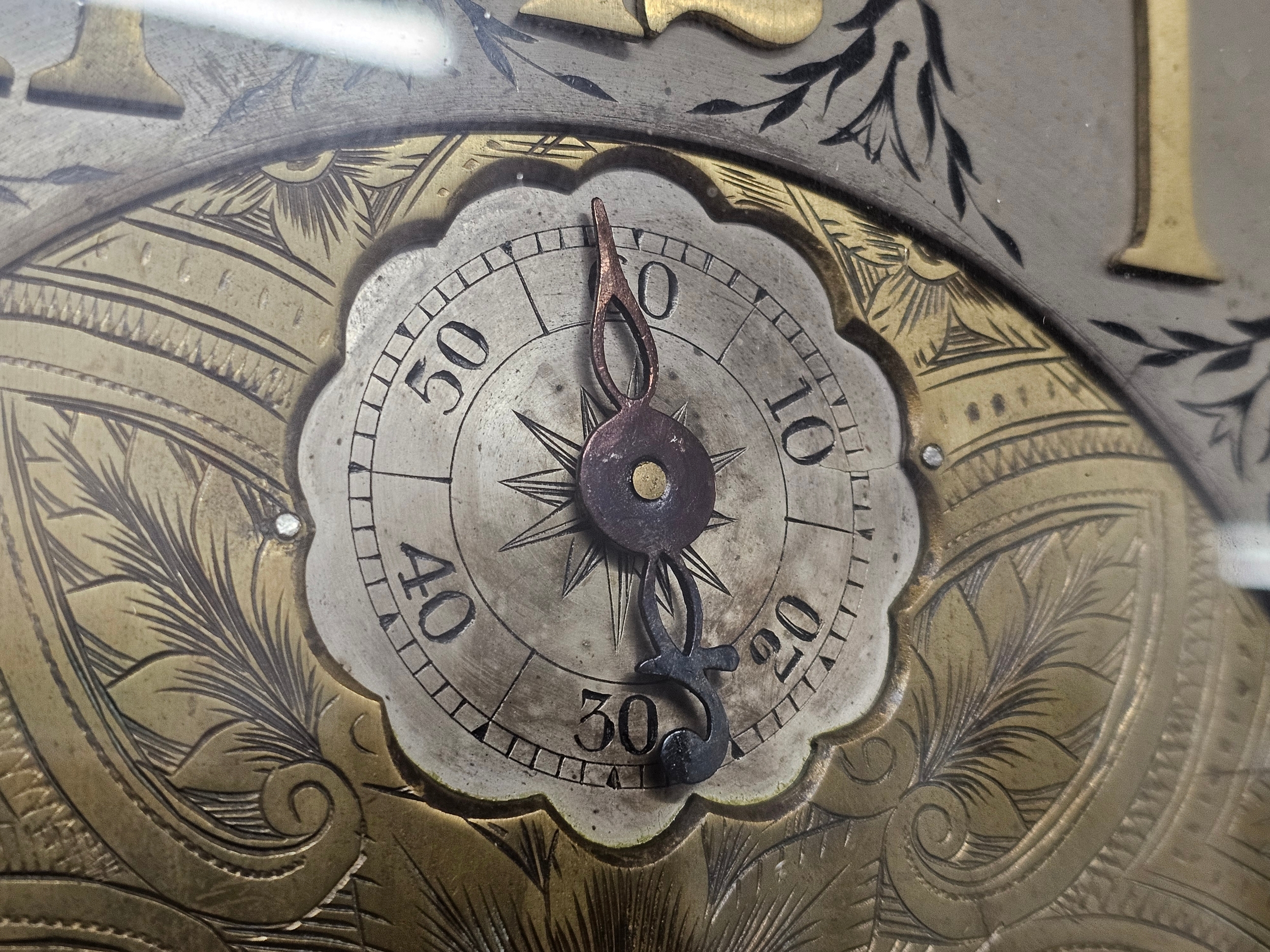 Longcase clock, 19th century mahogany and oak cased with satinwood inlay, etched brass and steel - Image 4 of 6