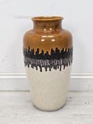 A mid century West German honey and lava glaze vase. Stamped W Germany and numbered to base. H.50
