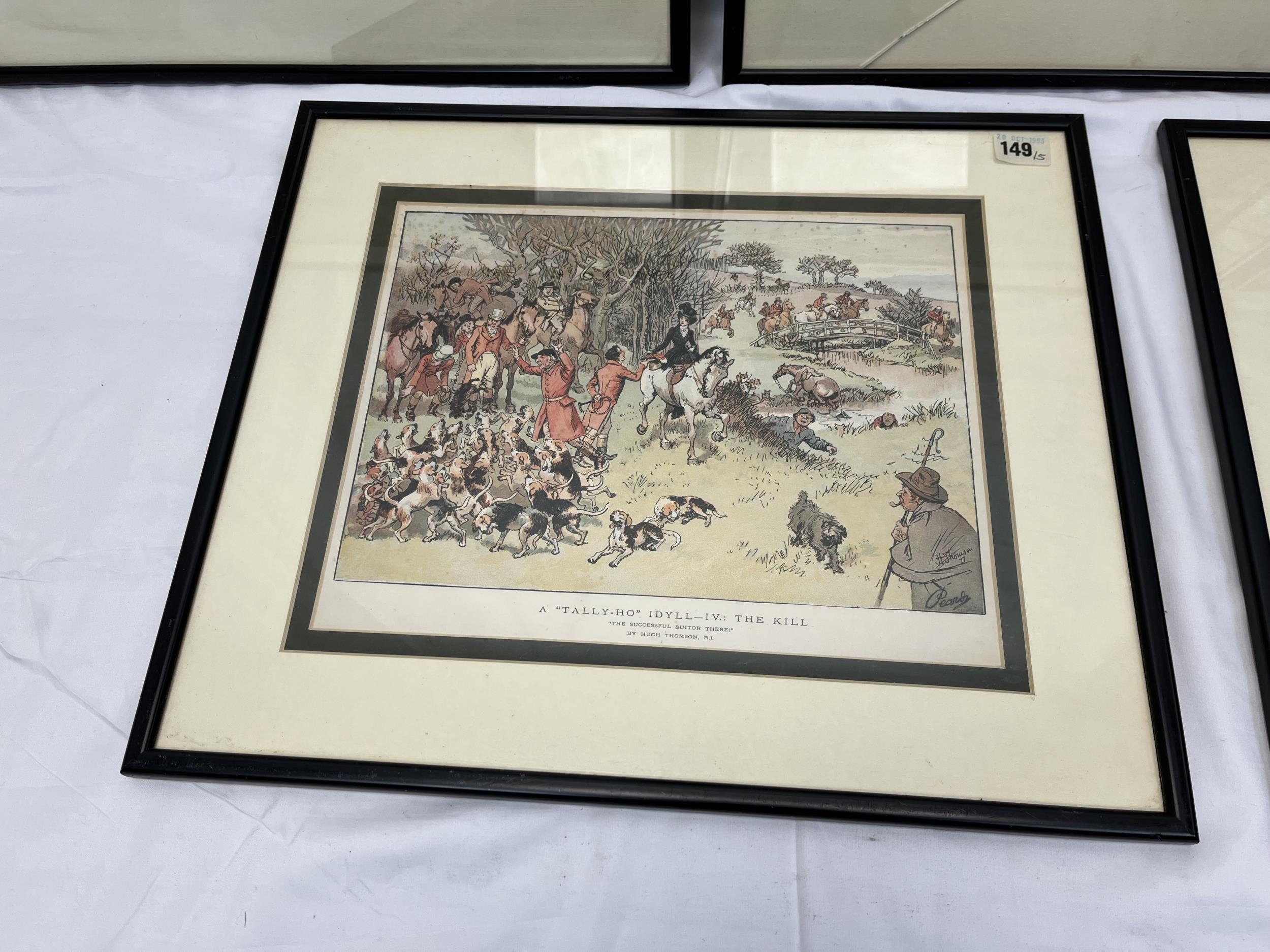 A set of five framed and glazed hunting prints, after Hugh Thompson, the Tally-Ho series. H.41 W. - Image 6 of 7