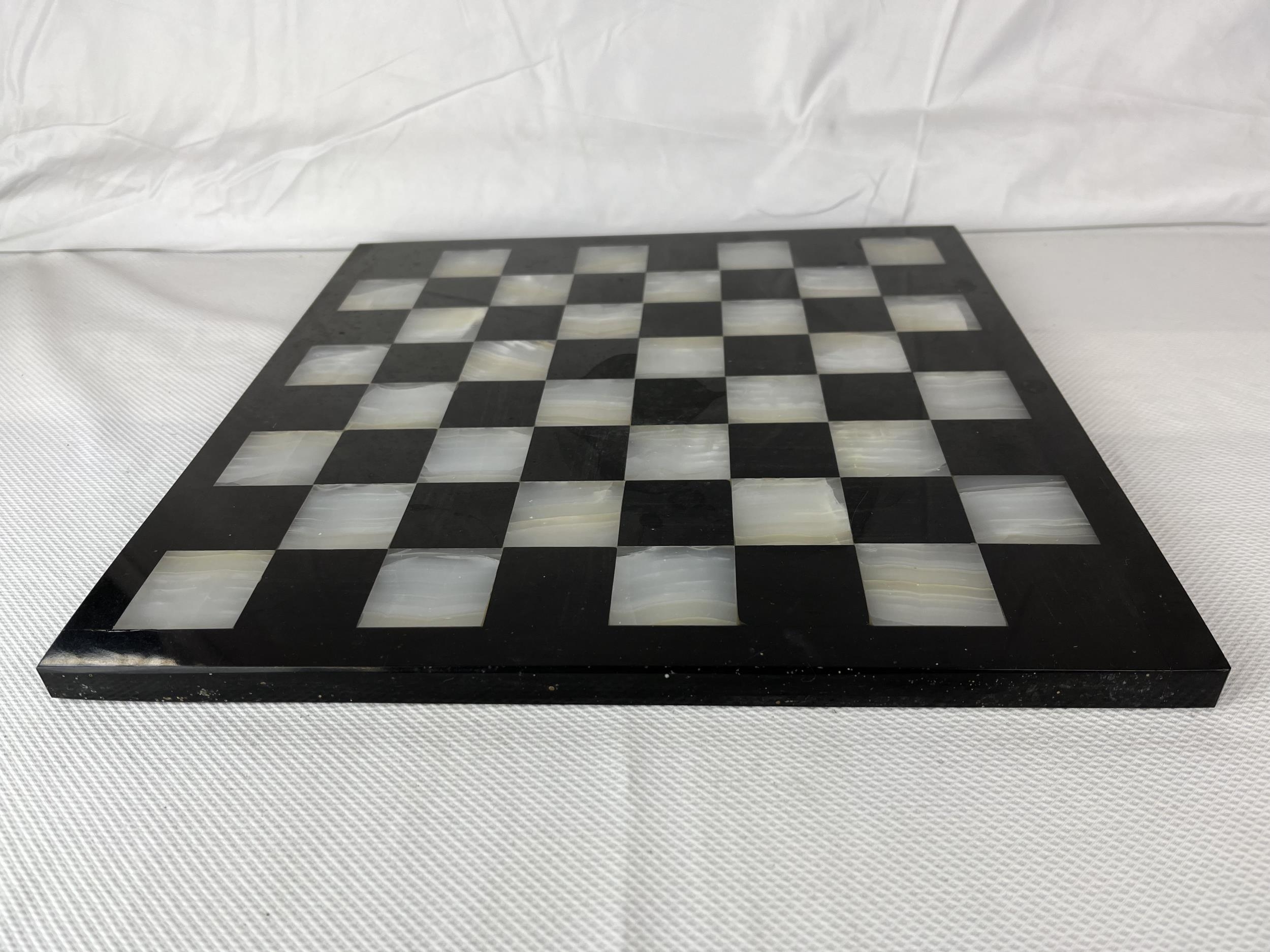 An onyx and marble chess board. 37cm. - Image 2 of 3