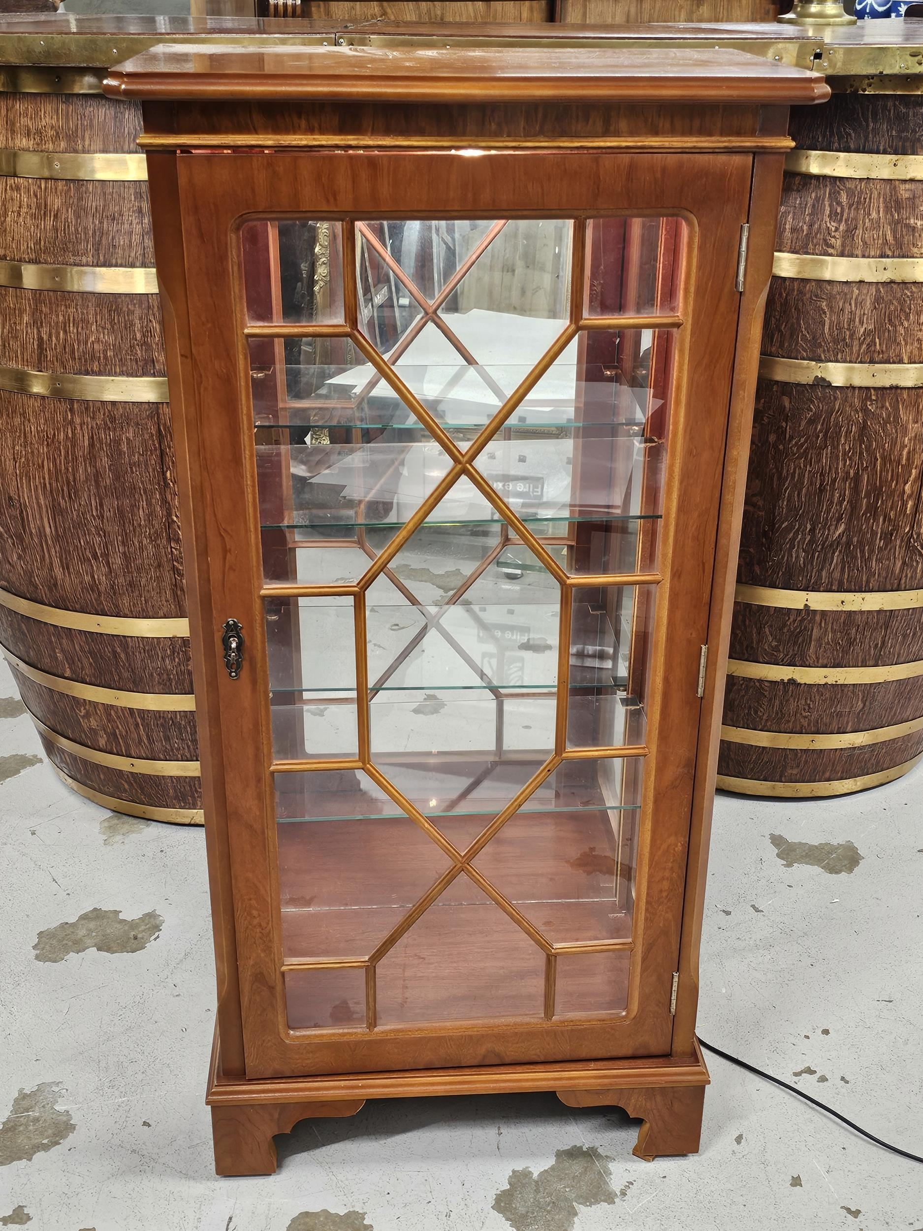 Display cabinet, 19th century style fitted with interior light. H.109 W.59 D.31cm. - Image 7 of 7