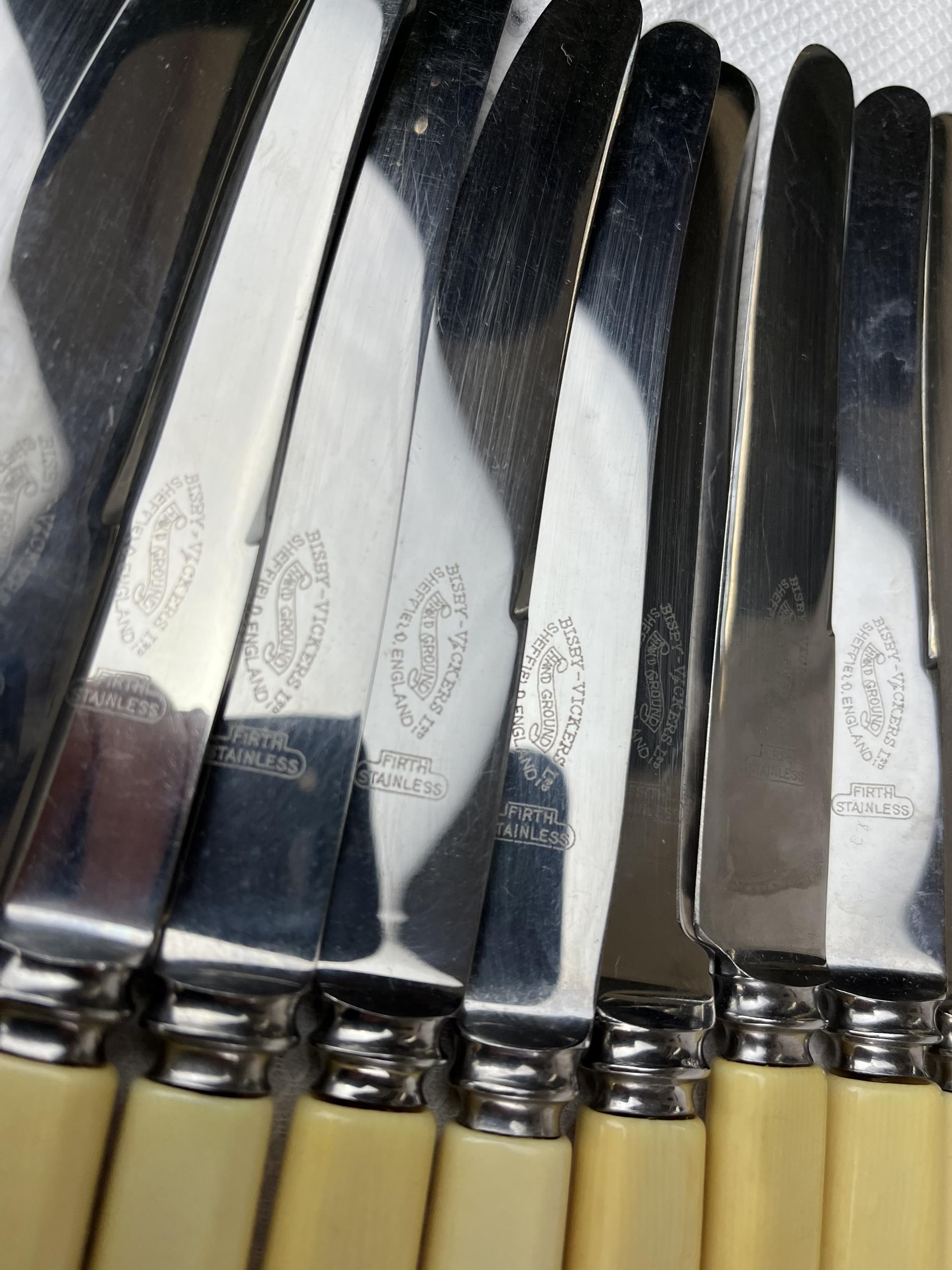 An extensive set of silver plated cutlery along with bone handled knives. - Image 5 of 6
