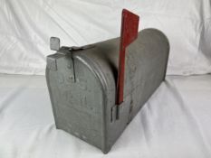 A 1950s vintage US postal service box. H.23 W.18 D.52cm.
