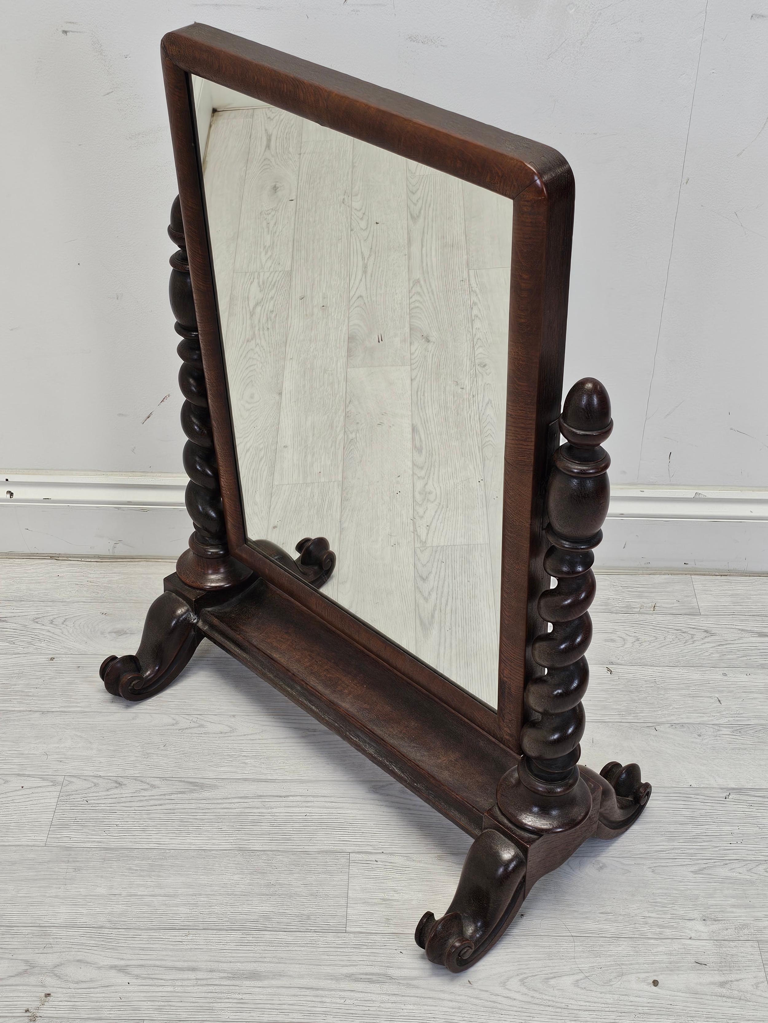 A 19th century mahogany swing toilet mirror. - Image 2 of 4