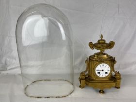 Mantel clock, 19th century French gilt spelter, retailed by Wilson & Gandar of the Strand along with