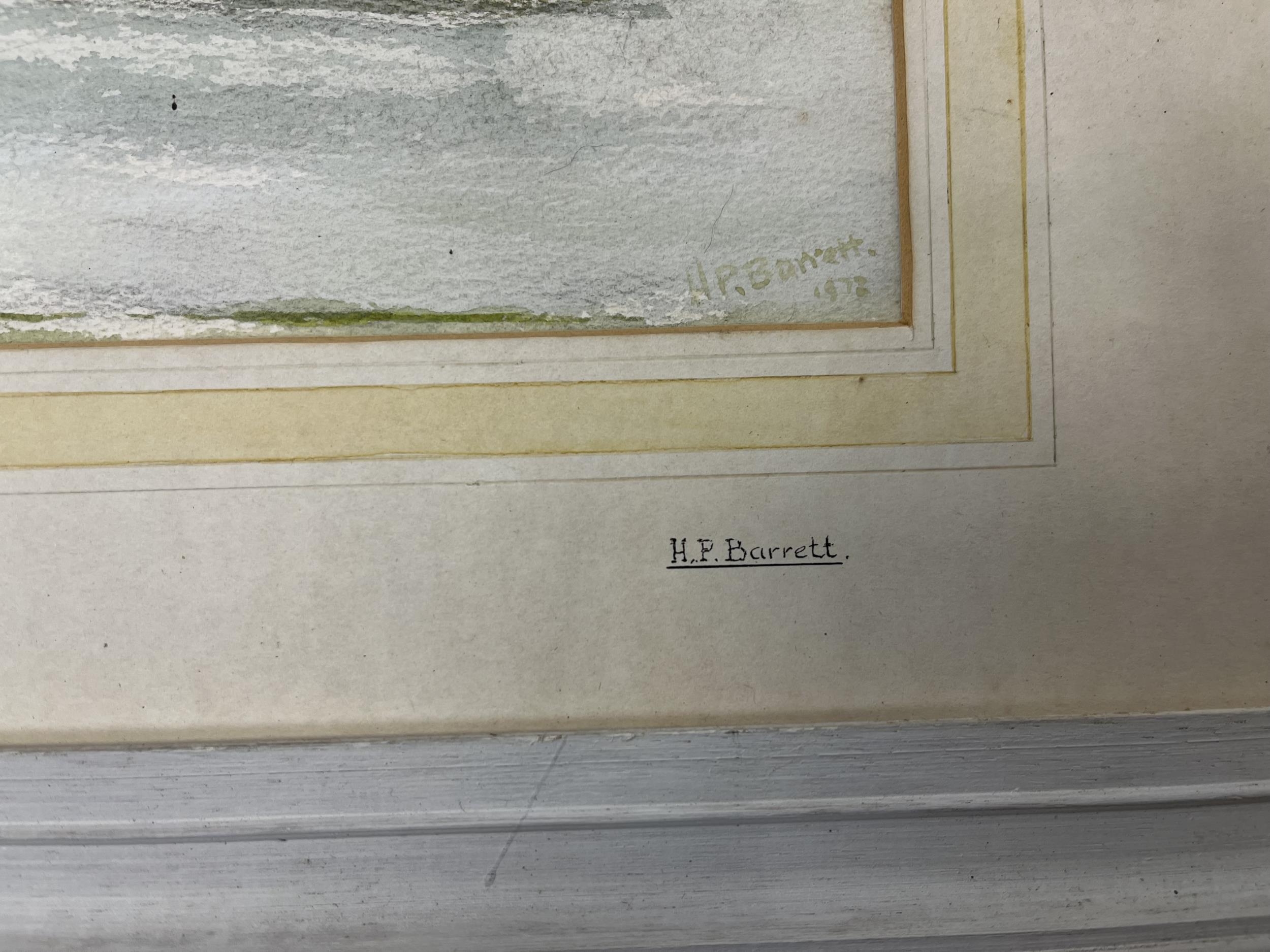 A framed oil painting of Goodwood House, signed H P Barrett. H.39.5 W.55cm. - Image 2 of 3
