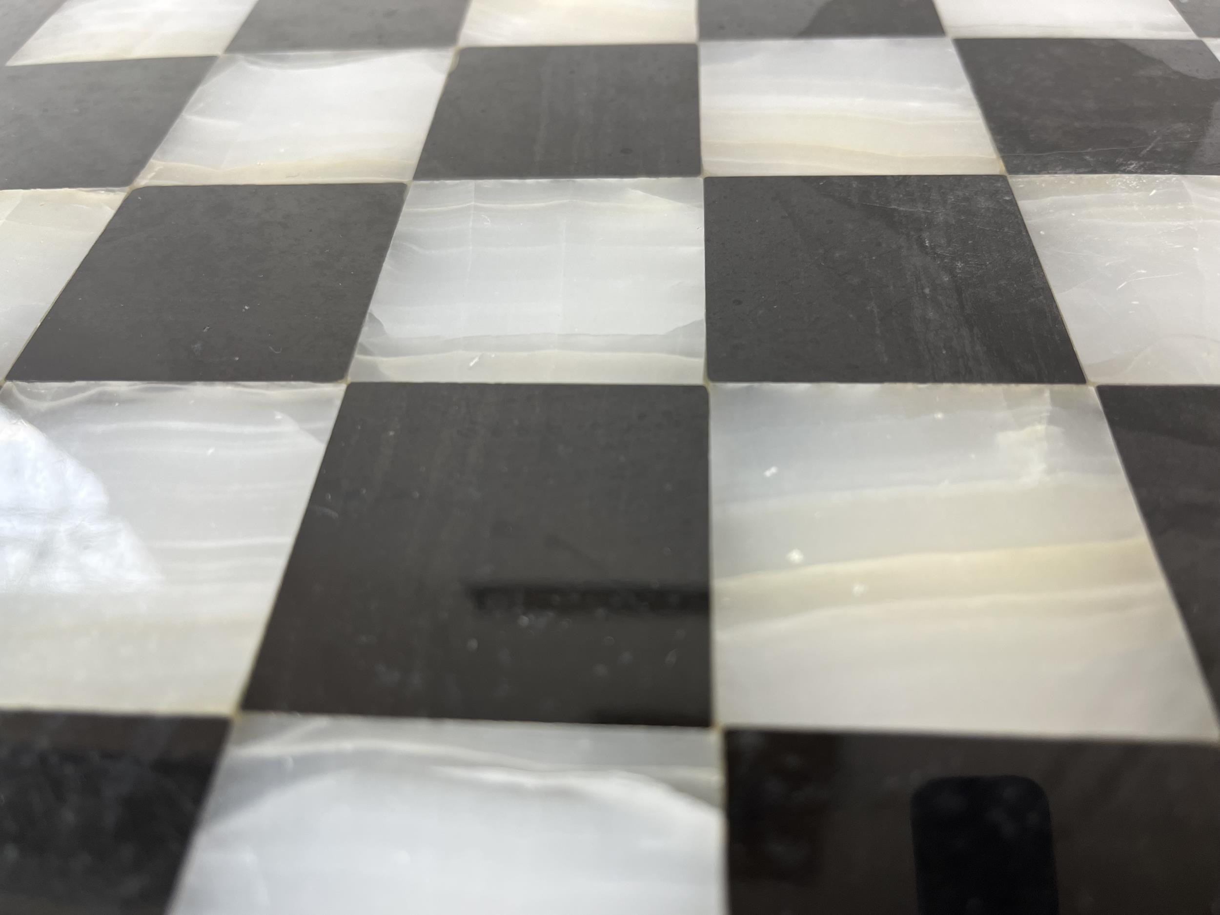 An onyx and marble chess board. 37cm. - Image 3 of 3