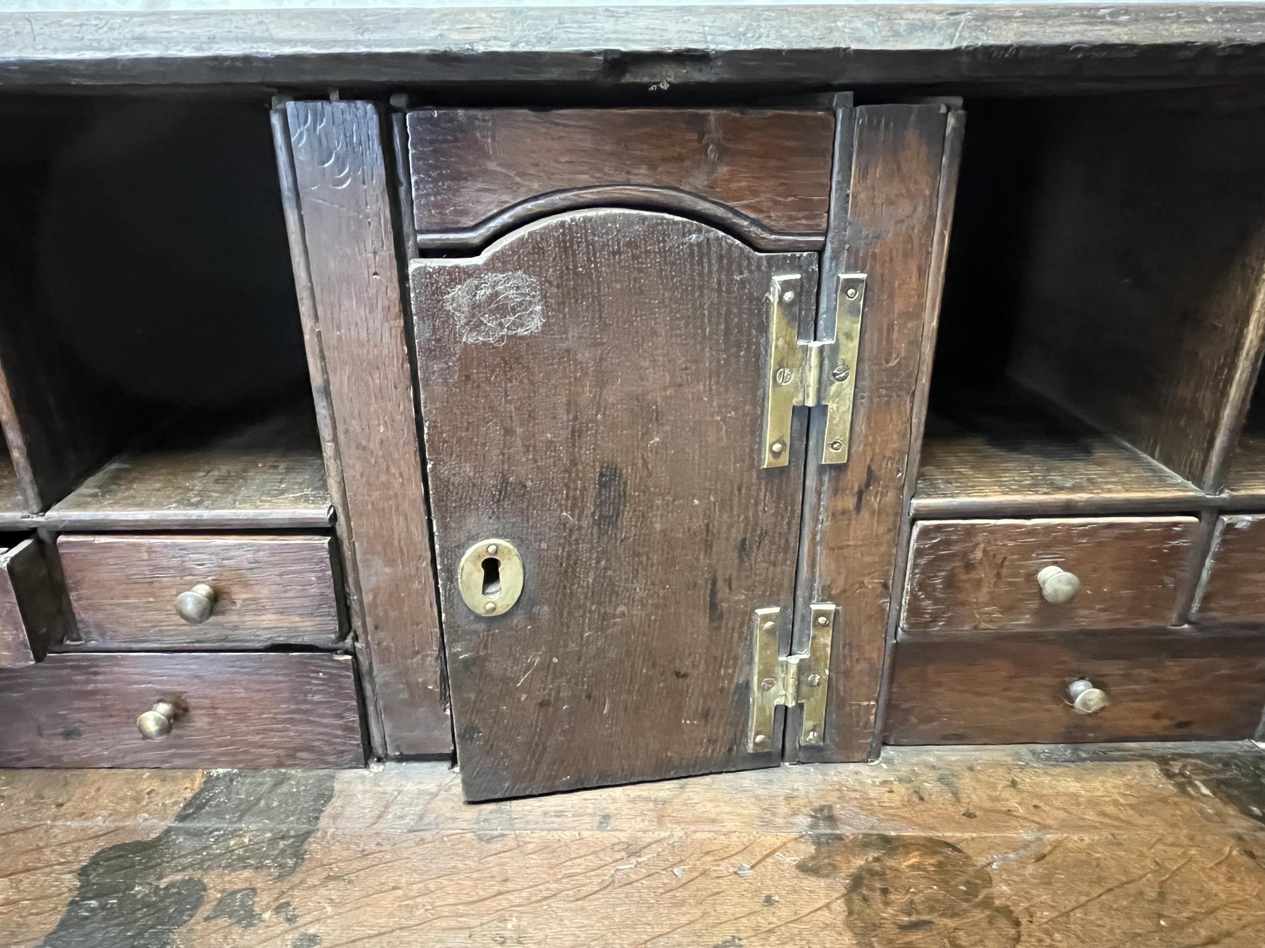 Bureau, 18th century oak. H.104 W.85.5 D.46cm. - Image 5 of 8