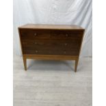 Chest of drawers, mid century teak. H.74 W.91.5 D.46cm.