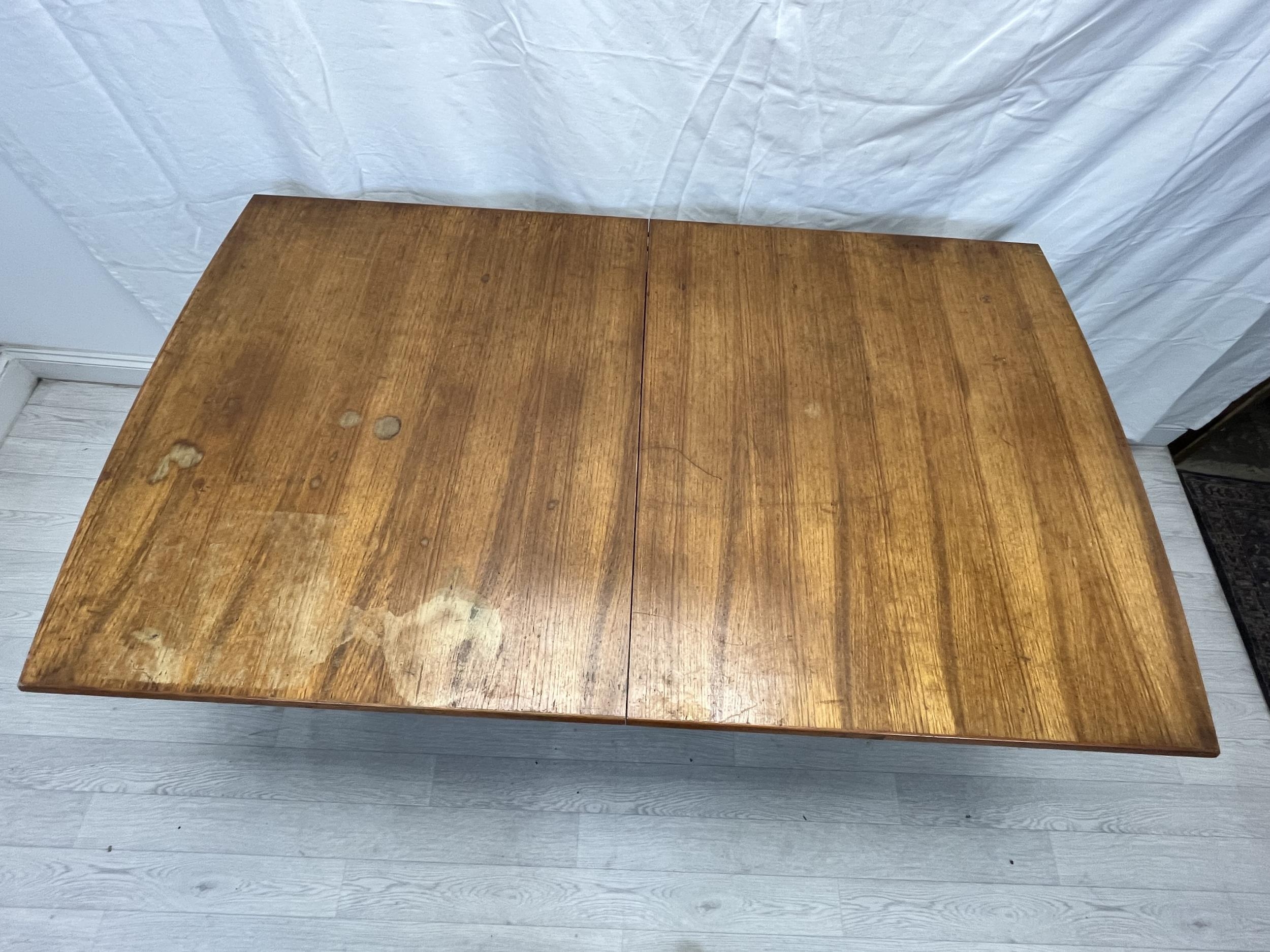 Dining table, possibly Gordon Rusell, mid century teak fitted with integral extension leaf. H.76 W. - Image 3 of 8