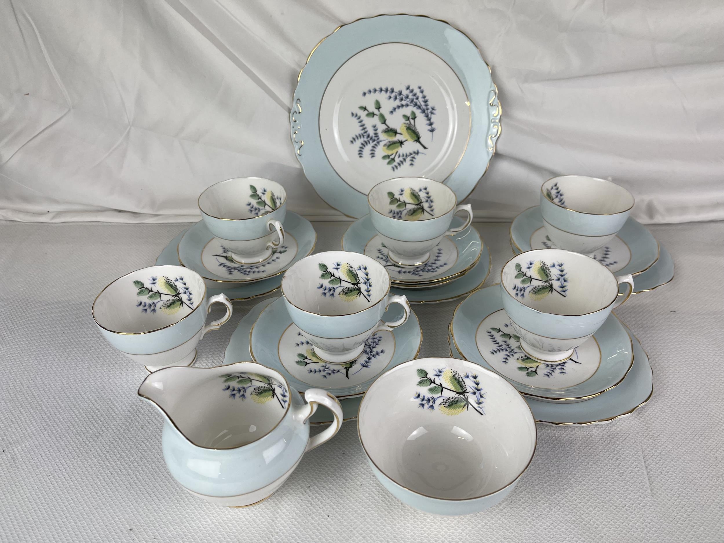 A vintage hand decorated Colclough tea service. Qnty 19 pieces.