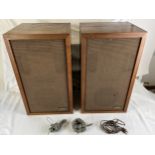 A pair of vintage Realistic “Electrostat” 1970 speakers.