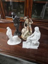 A collection of modern figures including Capodimonte and Parianware. Tallest is 34cm.
