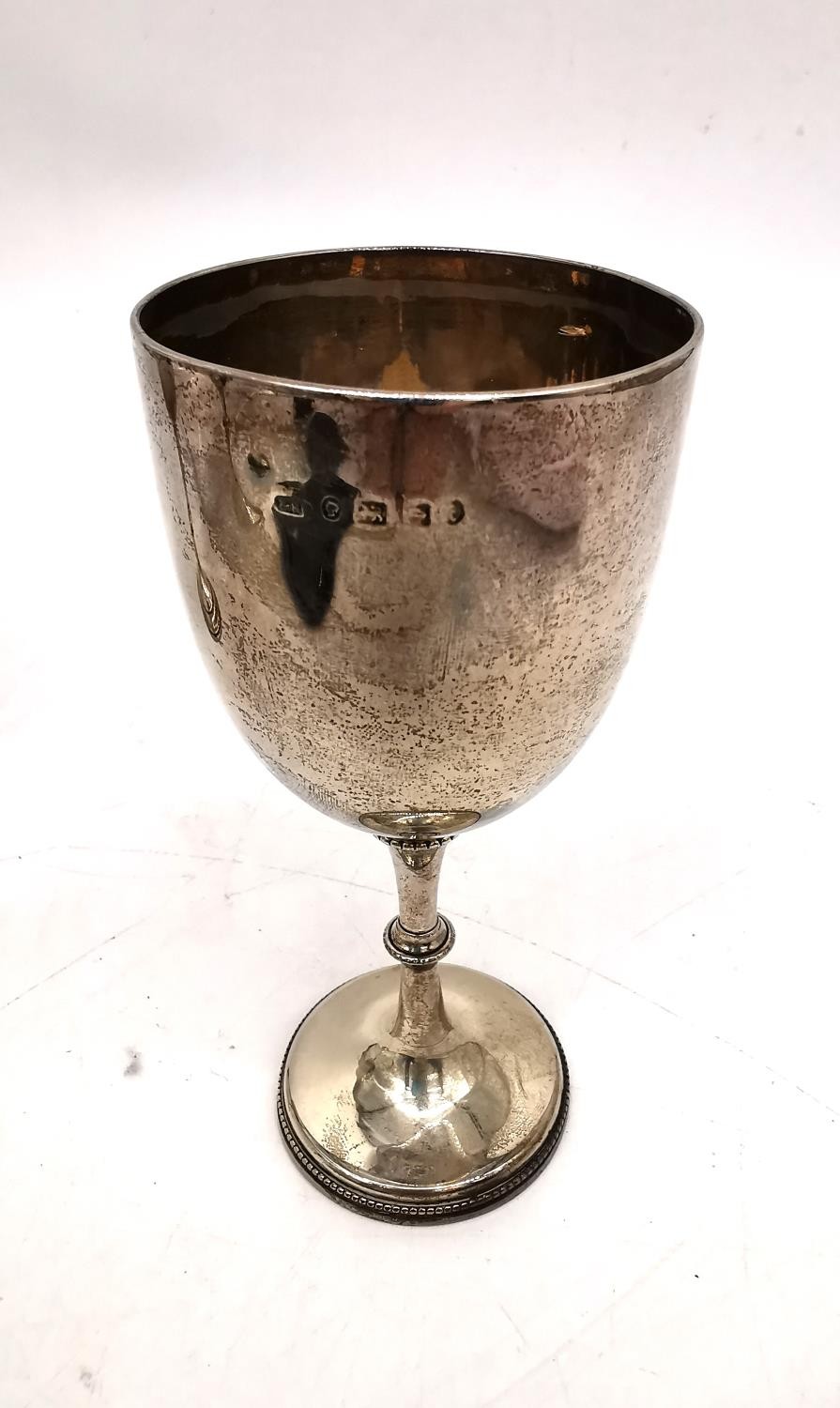 Three Victorian silver goblets, one by Alexander Clark & Co Ltd and one by Elkington & Co. Tallest - Image 8 of 9