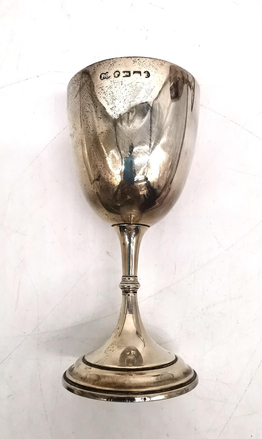 Three Victorian silver goblets, one by Alexander Clark & Co Ltd and one by Elkington & Co. Tallest - Image 6 of 9