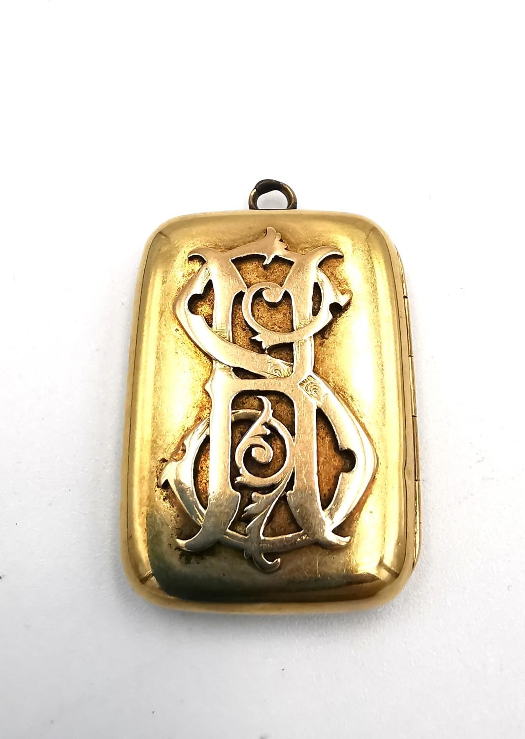 An early 20th century Austrian yellow metal (tests as 18 carat gold) rectangular locket with