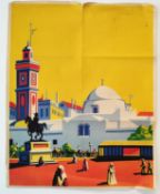 Charles Shepherd (1892-) early 20th century poster of Algiers, Morocco signed SHEP depiction a