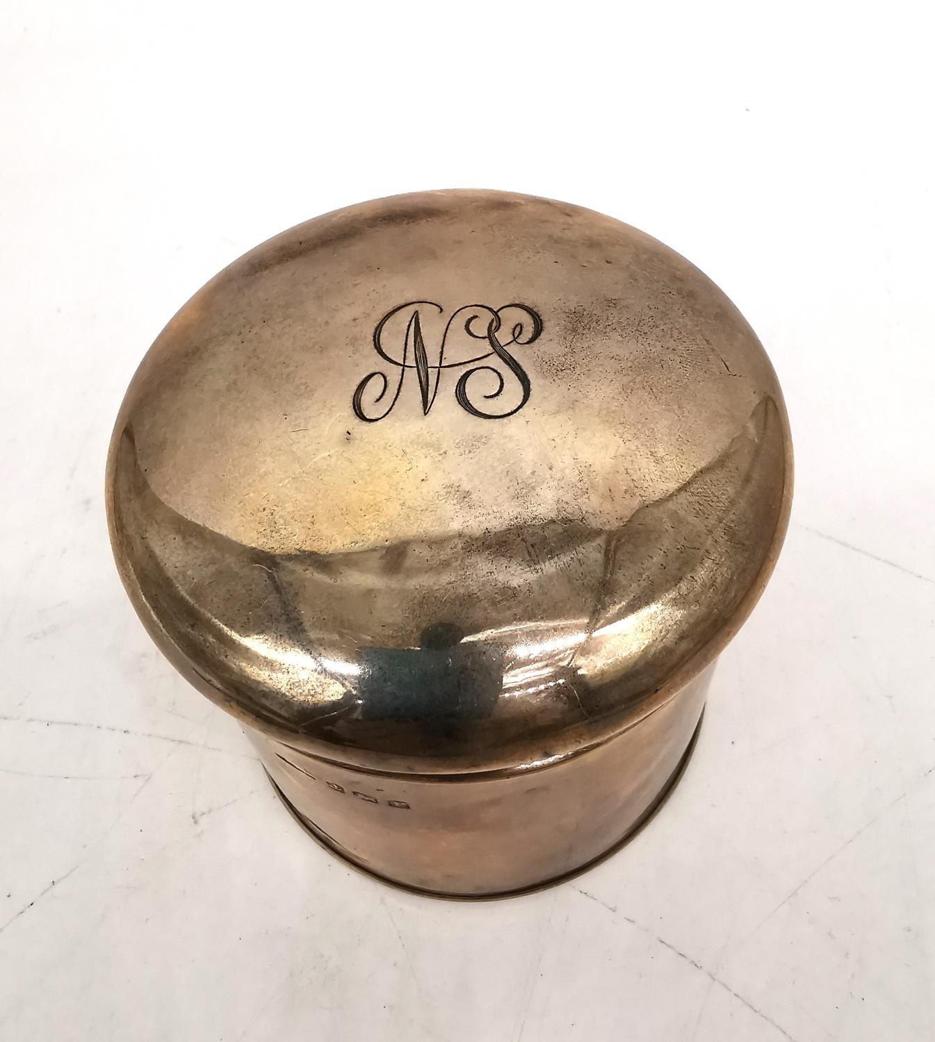 An Edwardian silver lidded pot and a three footed silver scalloped edge ring box. Various makers. ( - Image 6 of 8