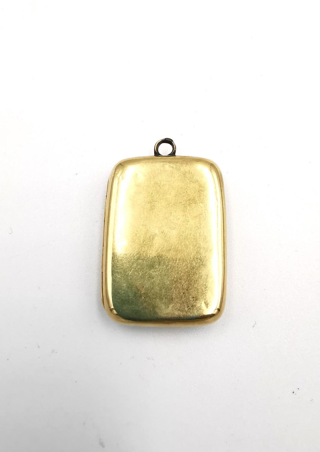 An early 20th century Austrian yellow metal (tests as 18 carat gold) rectangular locket with - Image 4 of 8