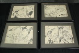 Four lithographs of Japanese woodblock prints. Signed in the plate with the artist's seal. Framed