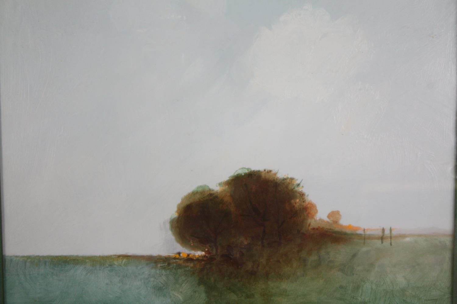 Anthony Krikhaar (B.1940), oil on board, trees in a lowland landscape, signed. H.53 W.64cm.