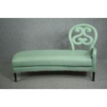 Chaise longue, contemporary design by Patrizia Garganti in leather upholstery. H.103 W.150 D.58cm.