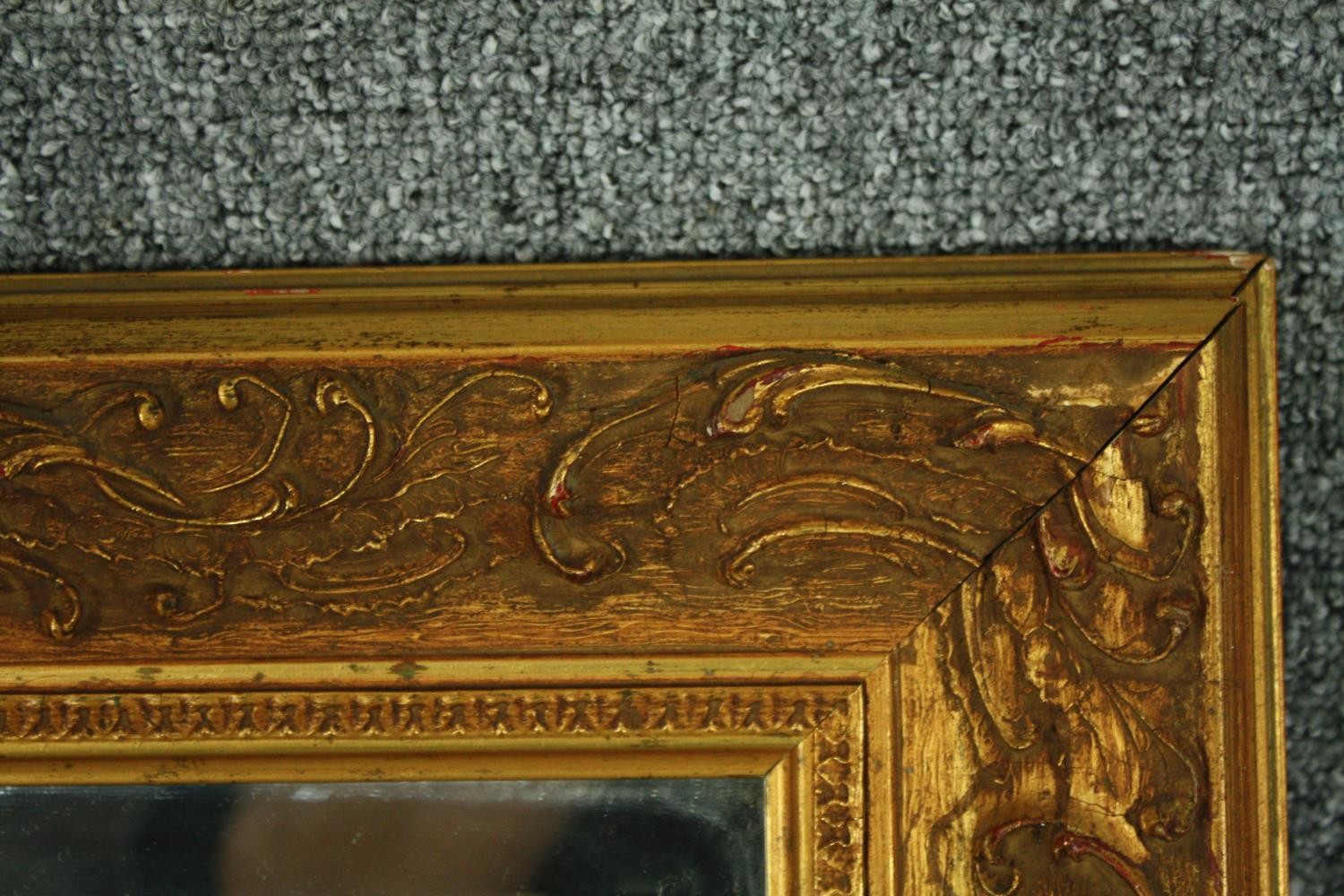 Wall mirror, contemporary giltwood frame with bevelled plate. H.117 W.95cm. - Image 4 of 5