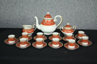 A Vista Alegre coffee service. H.22cm. (Largest).