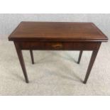 Card table, Georgian mahogany with satinwood and olivewood conch shell inlay. H.72 W.93 D.90cm.