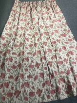 A pair of floral John Lewis curtains. L.226 W.230cm. (Each).