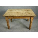 Kitchen dining table, 19th century pine. H.73 W.121 D.86cm.