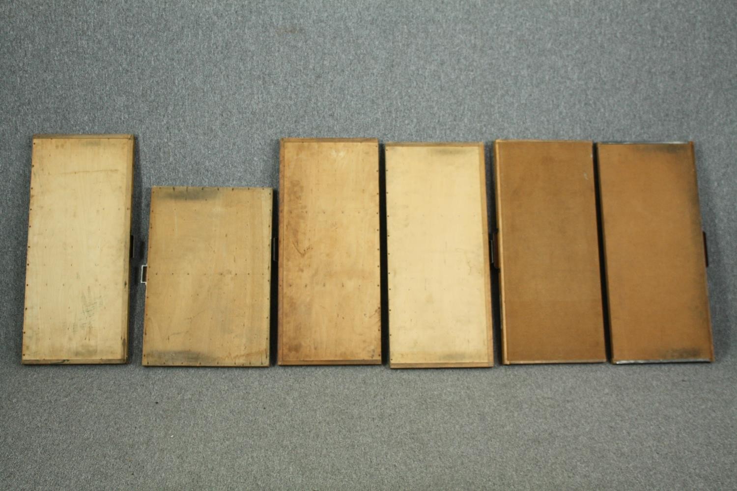 A collection of six vintage letterpress printer's trays. L.84 W.36cm. (Largest). - Image 7 of 7