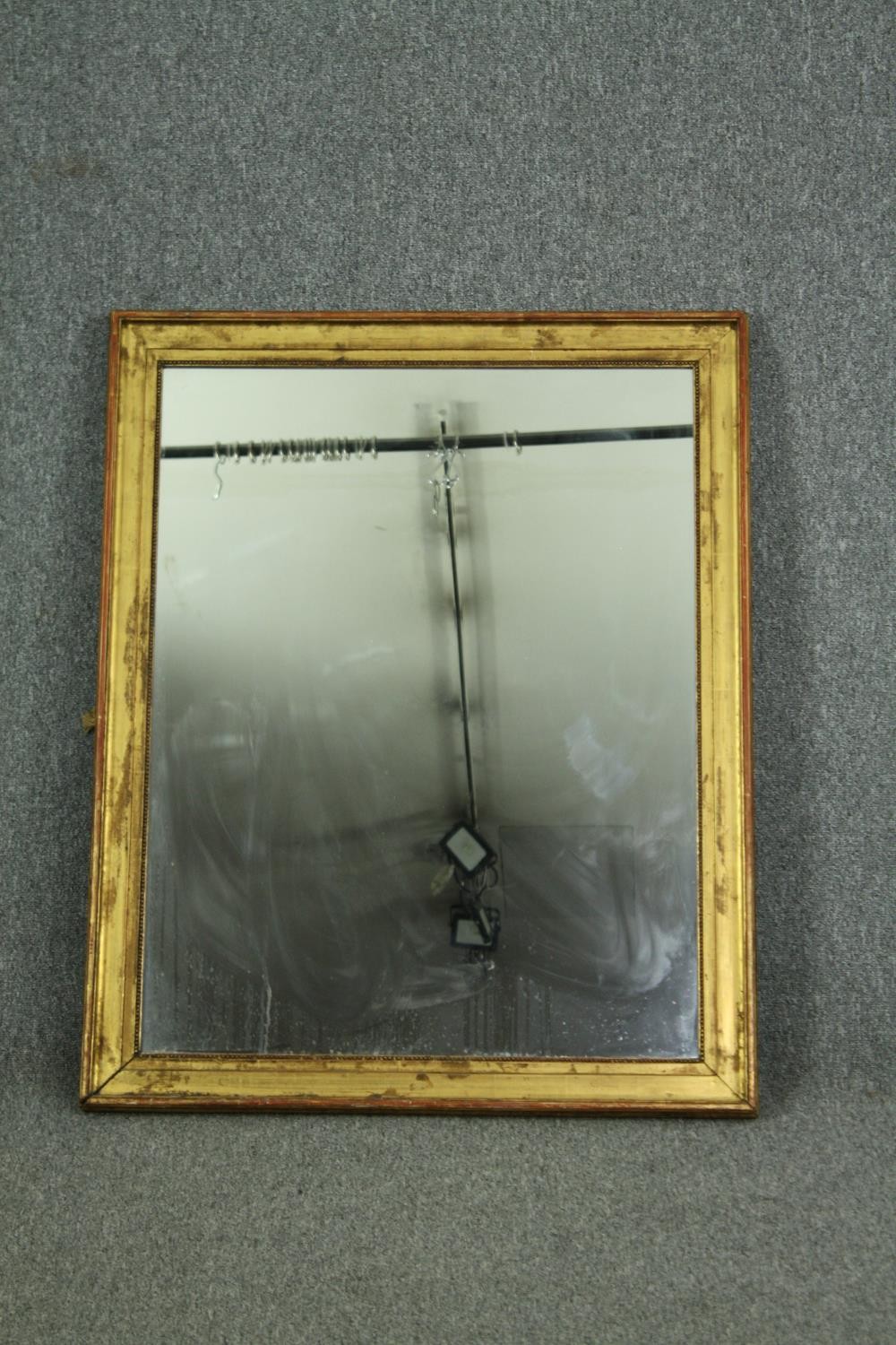 Wall mirror, 19th century giltwood. (With replacement plate). H.106 W.84cm.