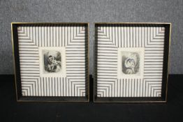 A pair of early photographs, 19th century, framed and glazed. H.30 W.28cm. (Each).