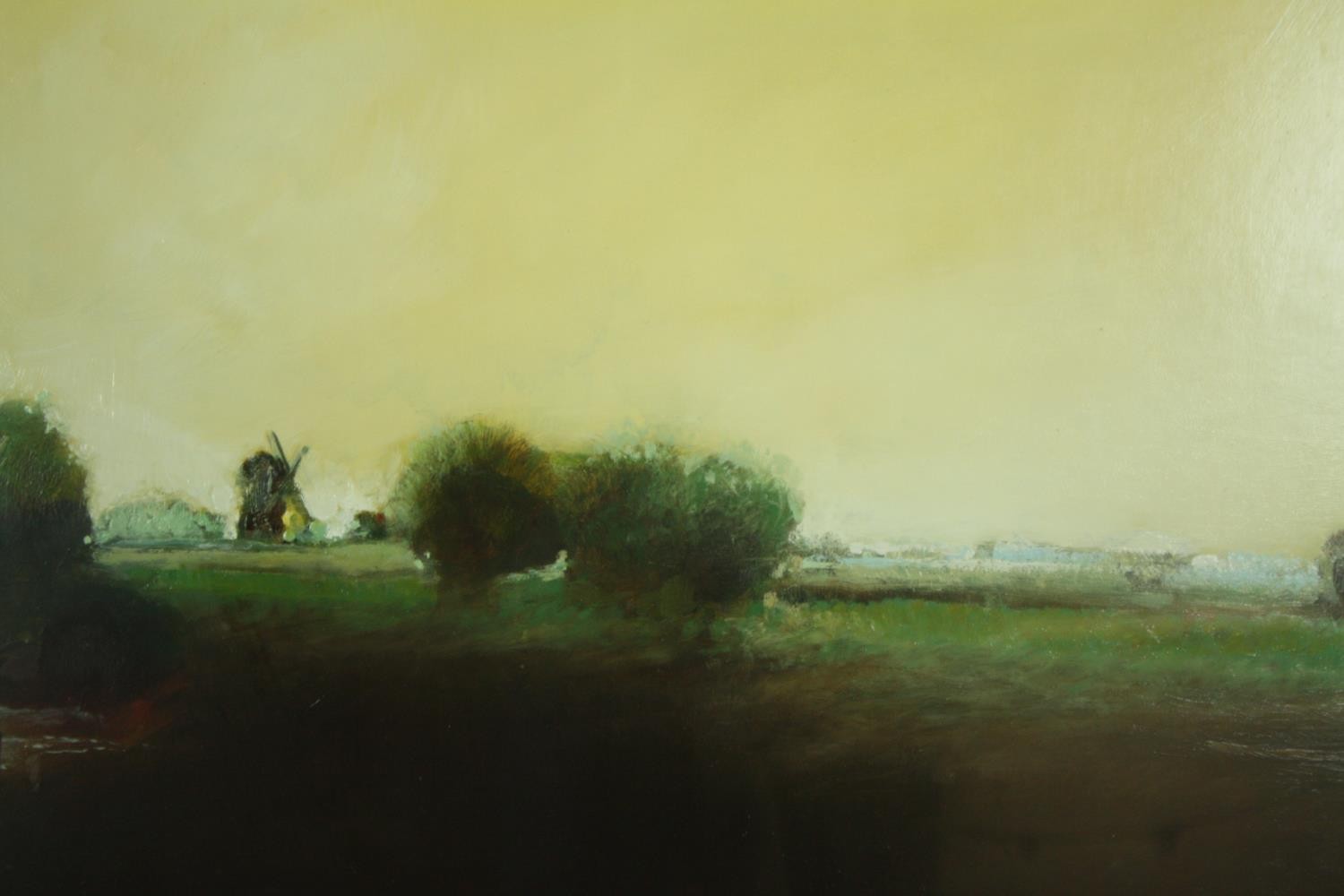 Anthony Krikhaar, (B.1940), oil on board, windmill in a landscape, signed with inscription verso.