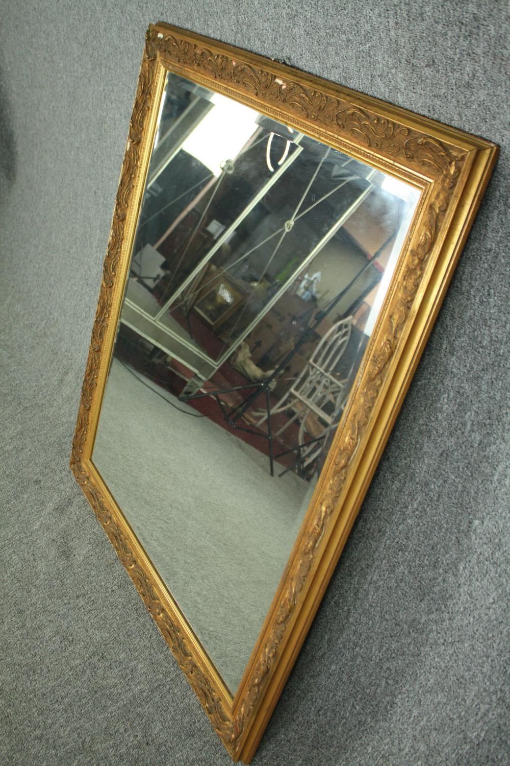 Wall mirror, contemporary giltwood frame with bevelled plate. H.117 W.95cm. - Image 3 of 5