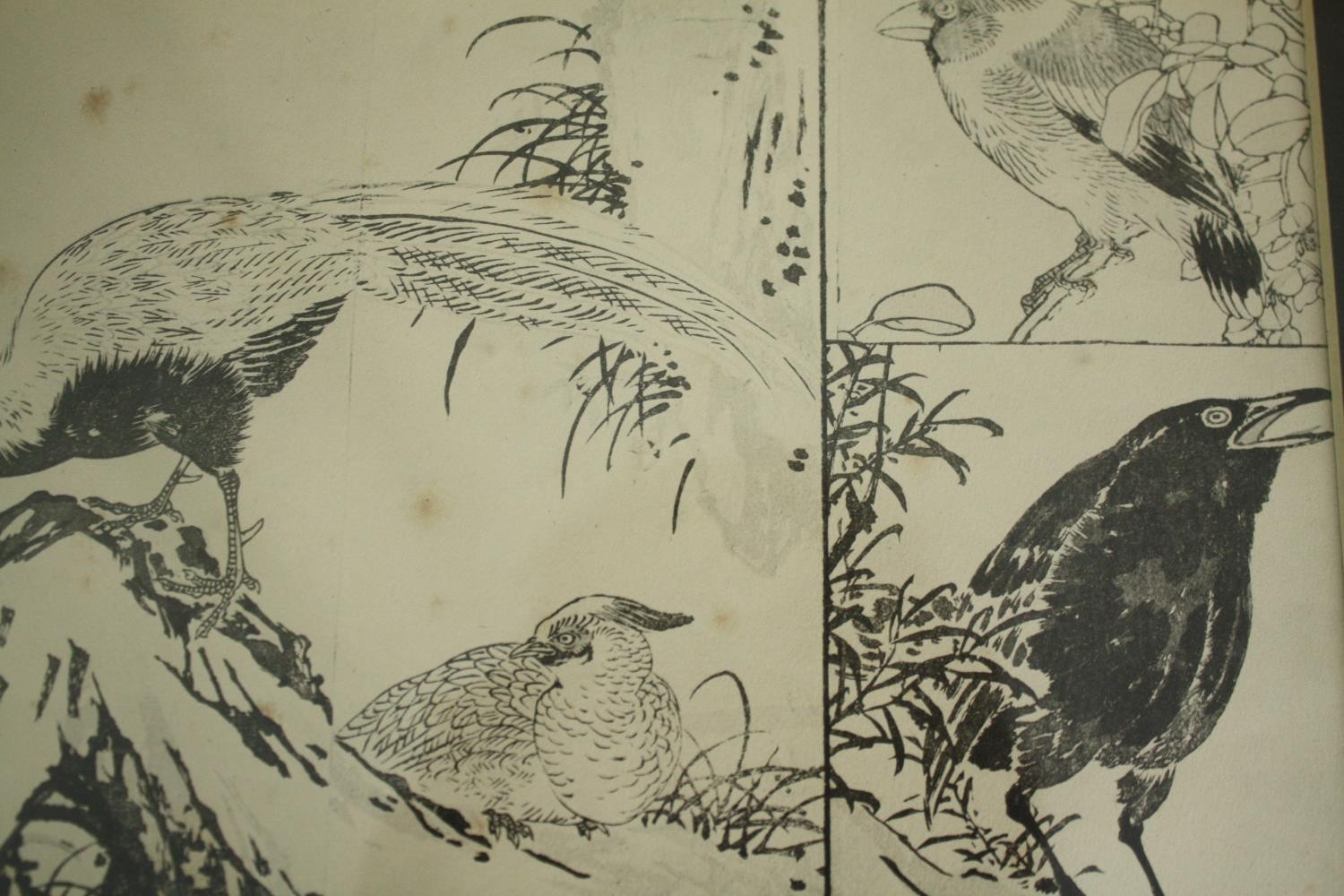 Four lithographs of Japanese woodblock prints. Signed in the plate with the artist's seal. Framed - Image 4 of 6