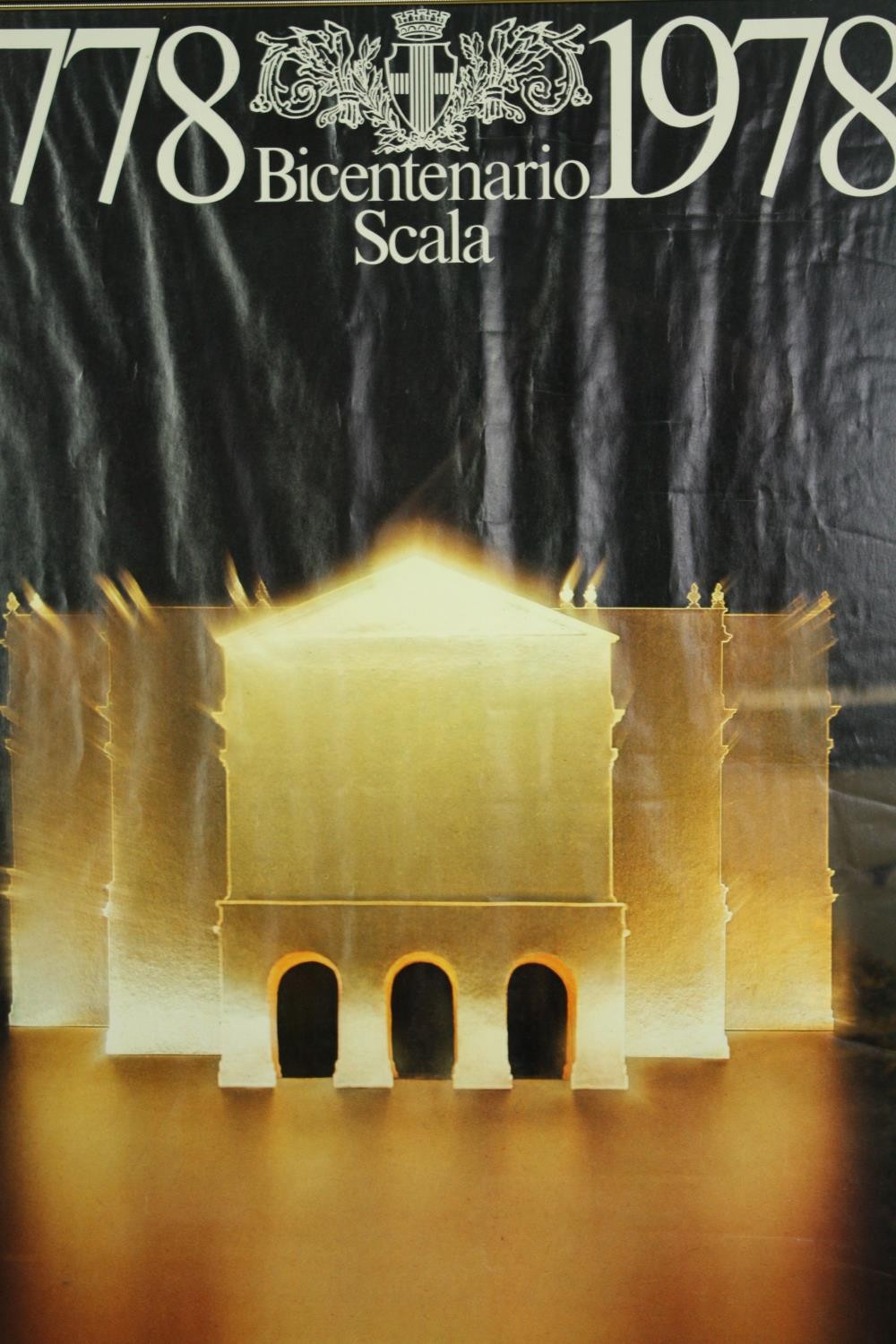 A framed bicentenary Scala poster and a Theatre du Plaza poster. (Cracked glass). H.105 W.74cm. - Image 2 of 7